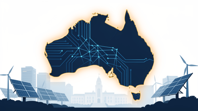 Digital illustration representing Australias proposed AI framework national data centre standards and creator protections