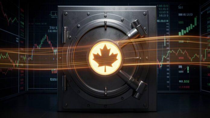 Bank vault with a maple-leaf regulator warning
