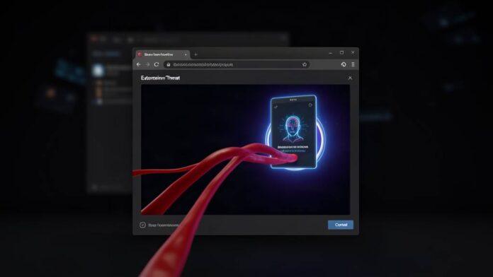 Malicious browser extension hijacking an AI