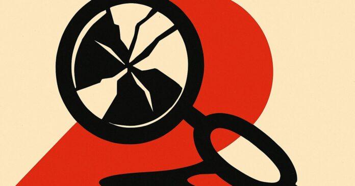 Illustration: a magnifying glass turned back on itself, its lens cracked